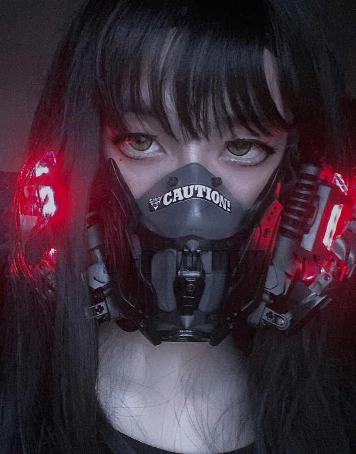 Cyberpunkowa maska gazowa LED