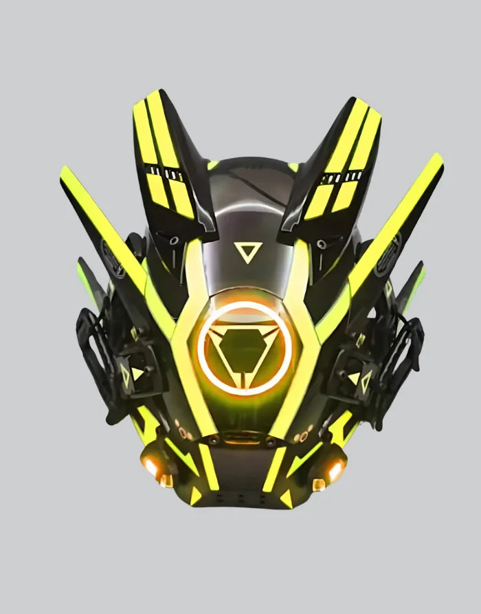 Black and Gold Cyberpunk Helmet