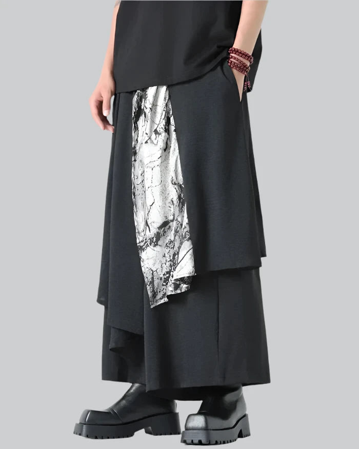 Black and White Hakama Pants