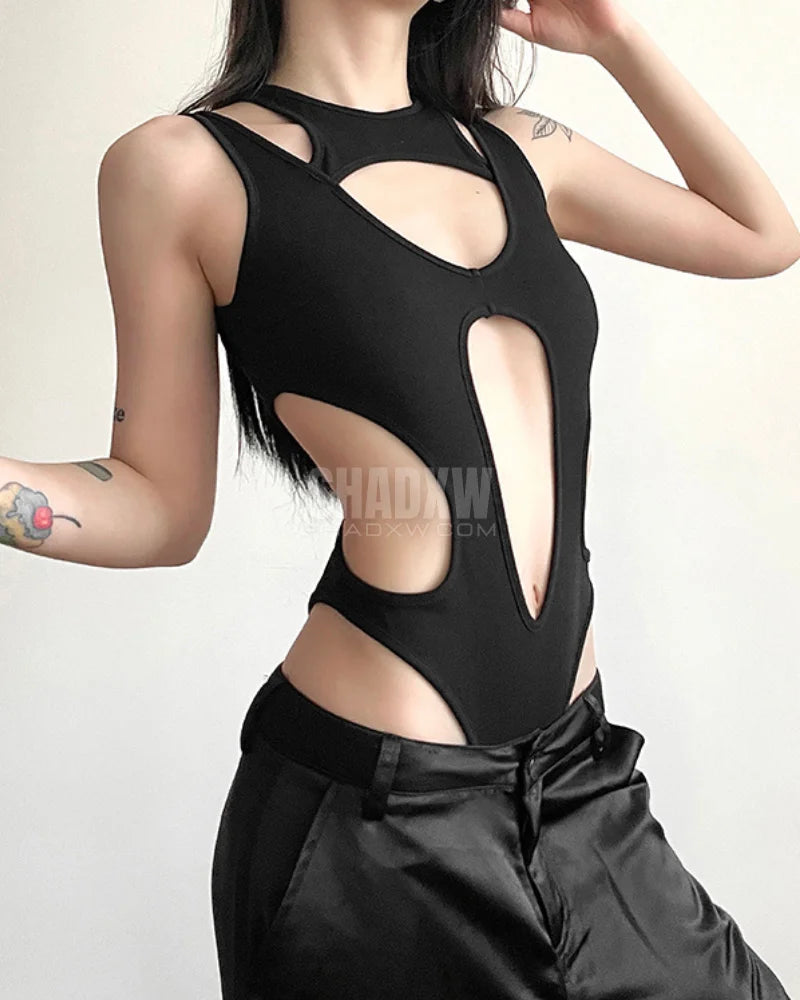 Black Cut Out Bodysuit