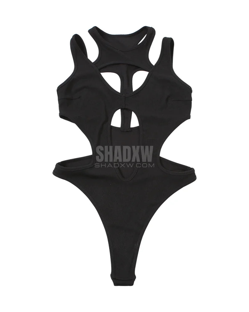 Black Cut Out Bodysuit