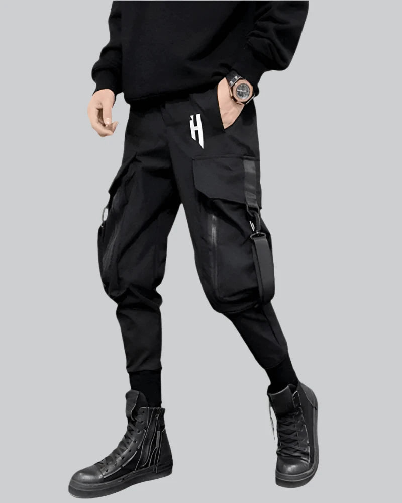 Black Slim Fit Cargo Pants