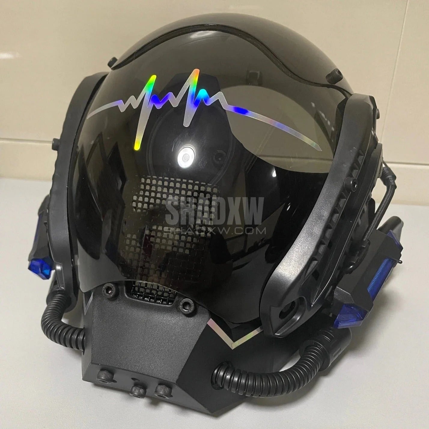 Blue LED Cyberpunk Helmet