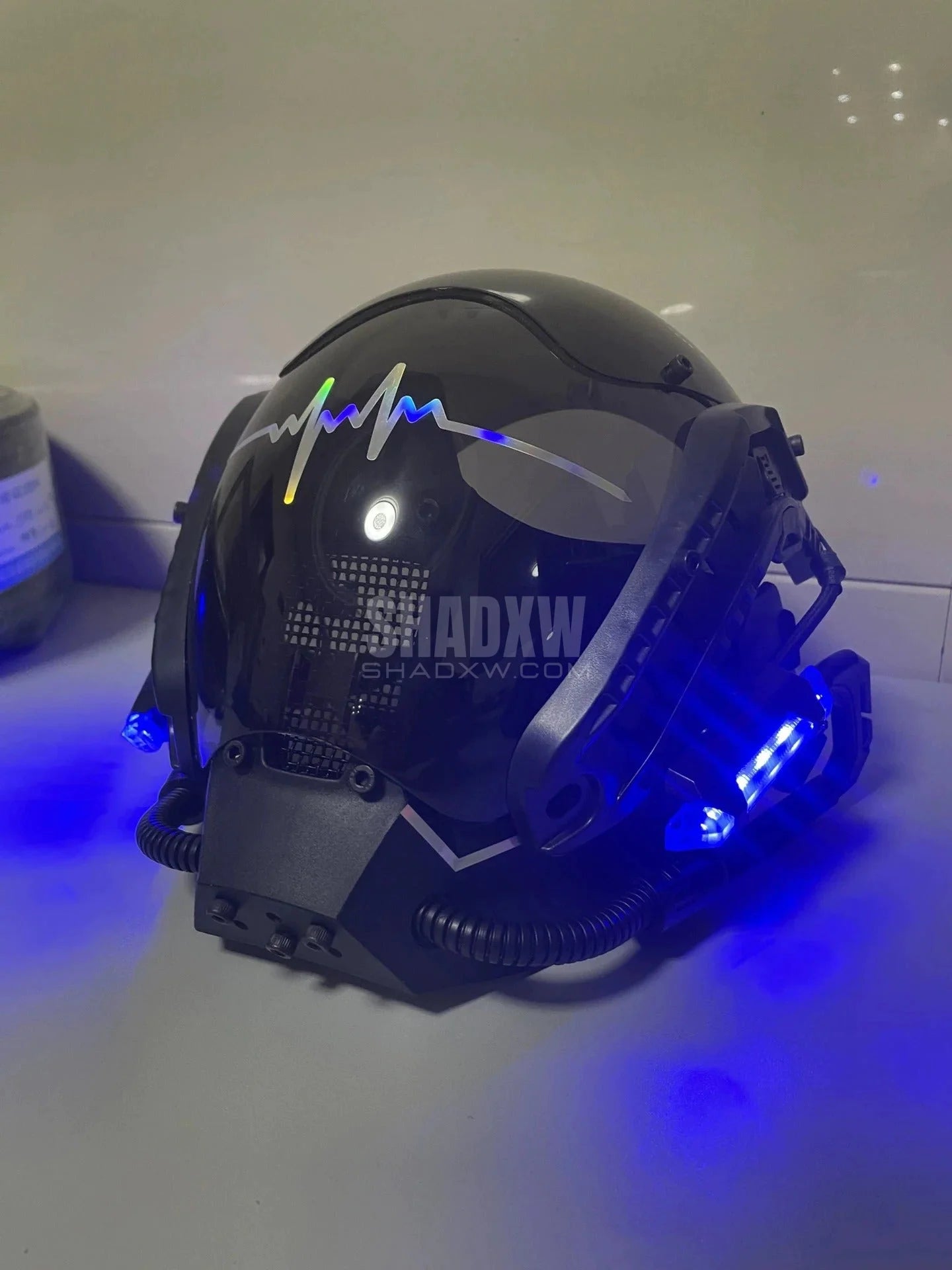 Blue LED Cyberpunk Helmet