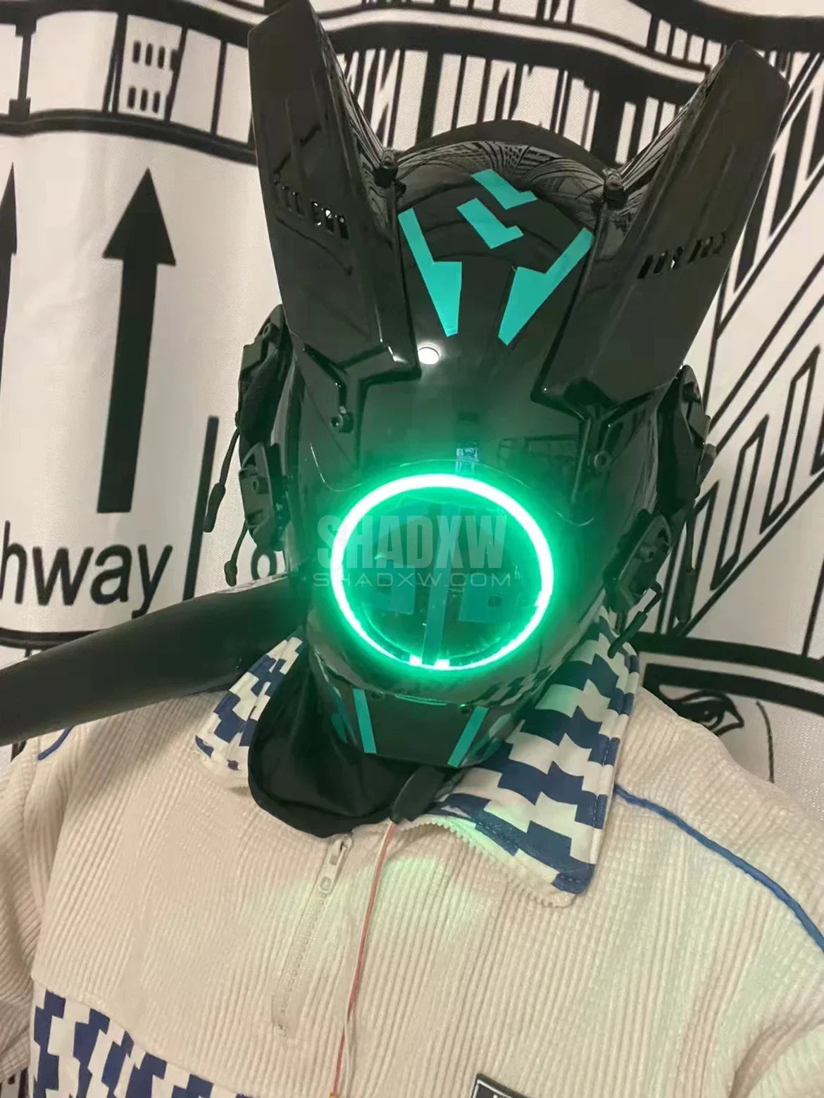 Cyberpunk Helmet Green LED