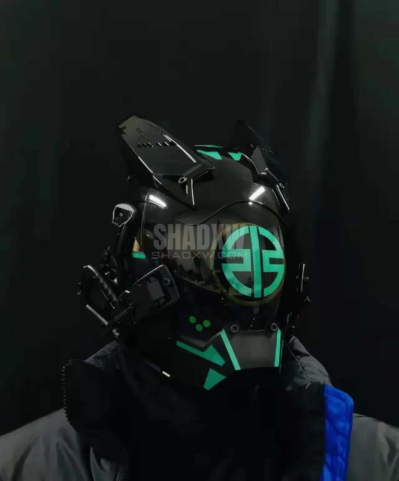 Cyberpunk Helmet Green LED