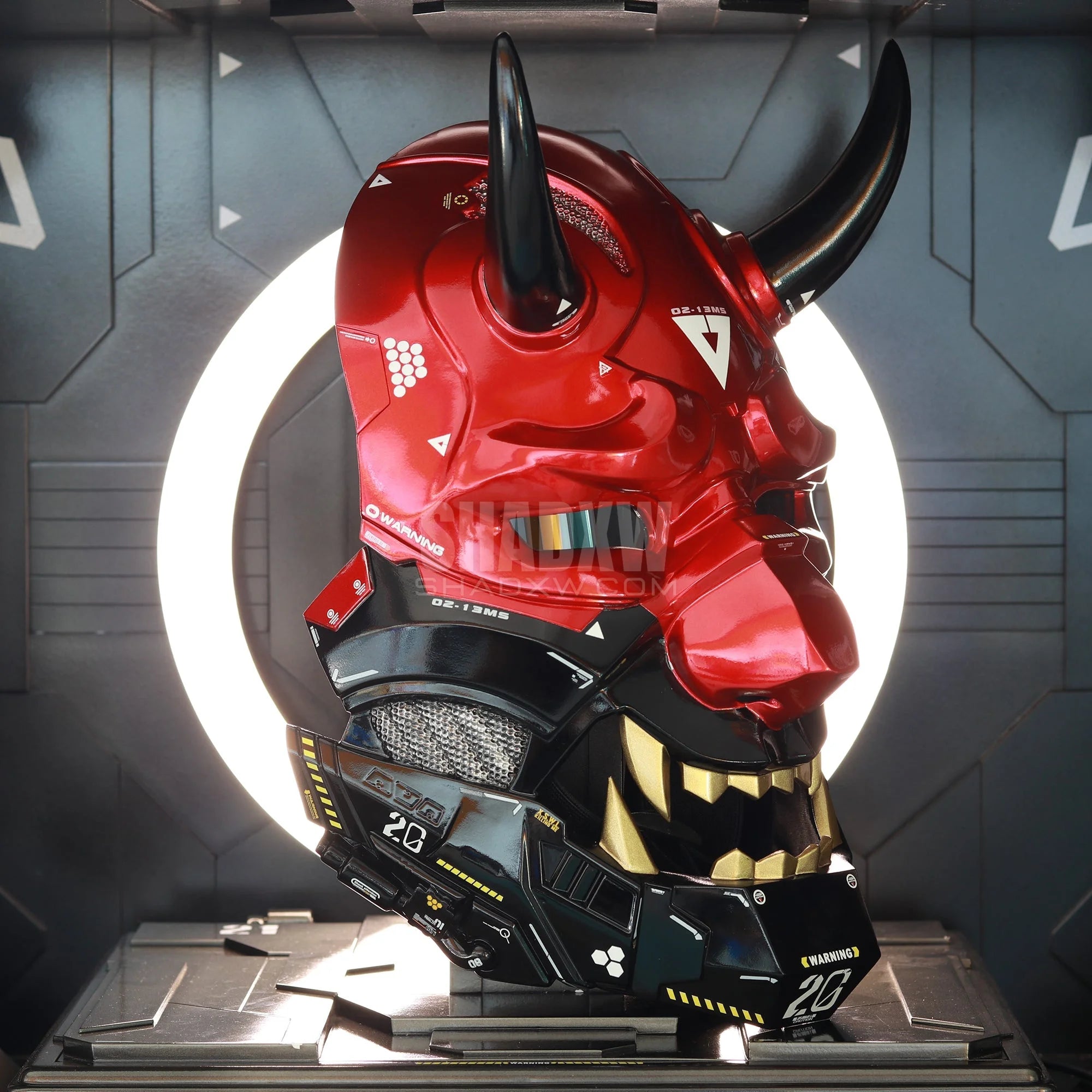 Cyberpunk oni mask Red