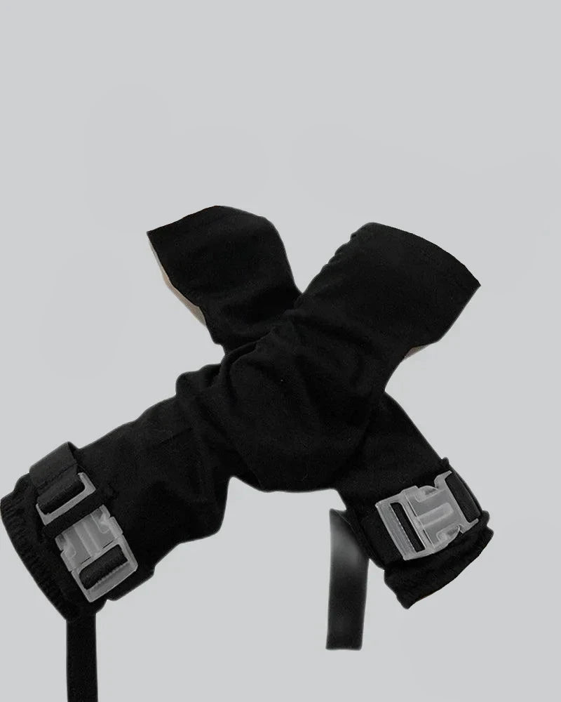 Forever Young Buckle Arm Gloves - Techwear Outfits