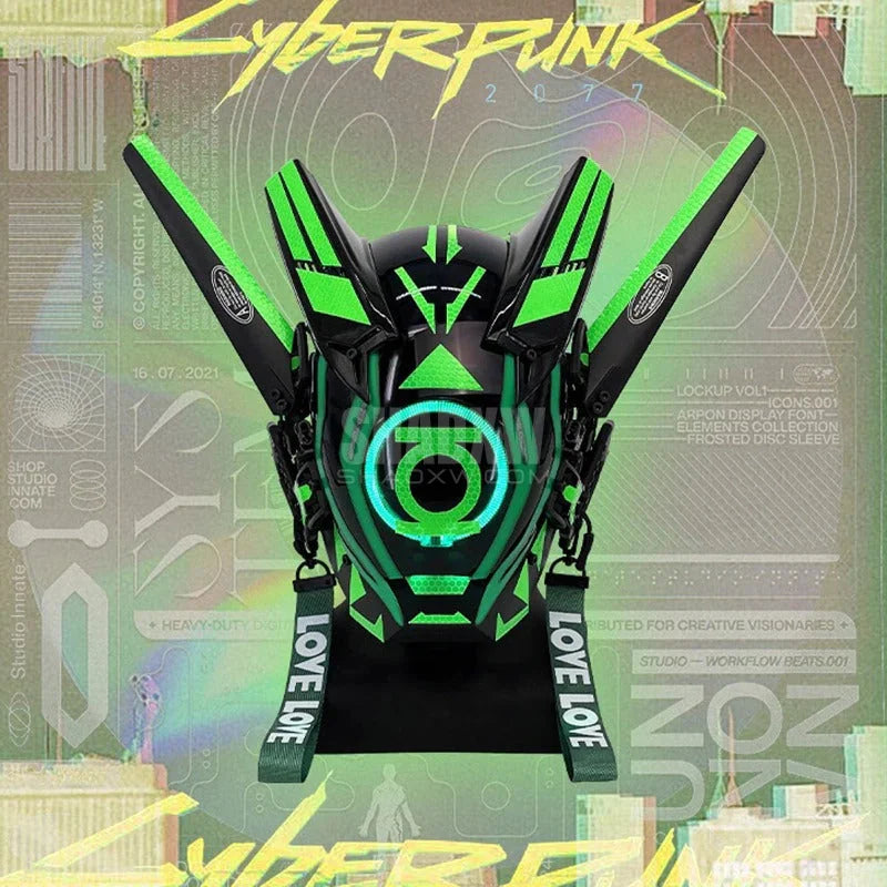 Green Cyberpunk Helmet