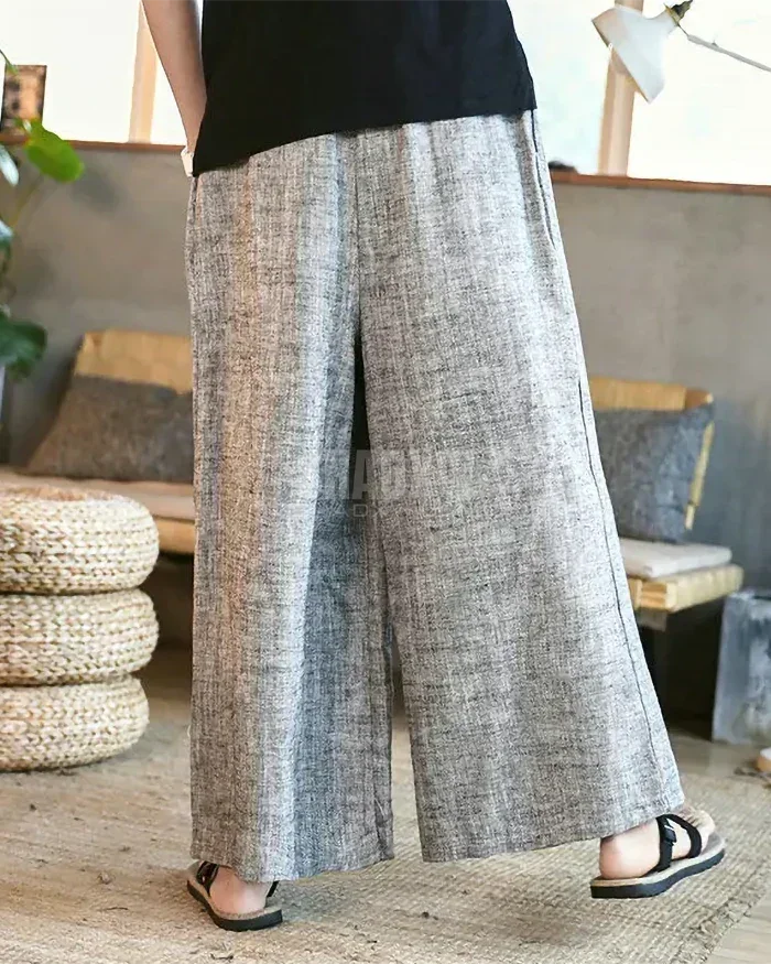 Grey Hakama Pants Linen