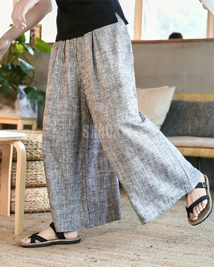 Grey Hakama Pants Linen