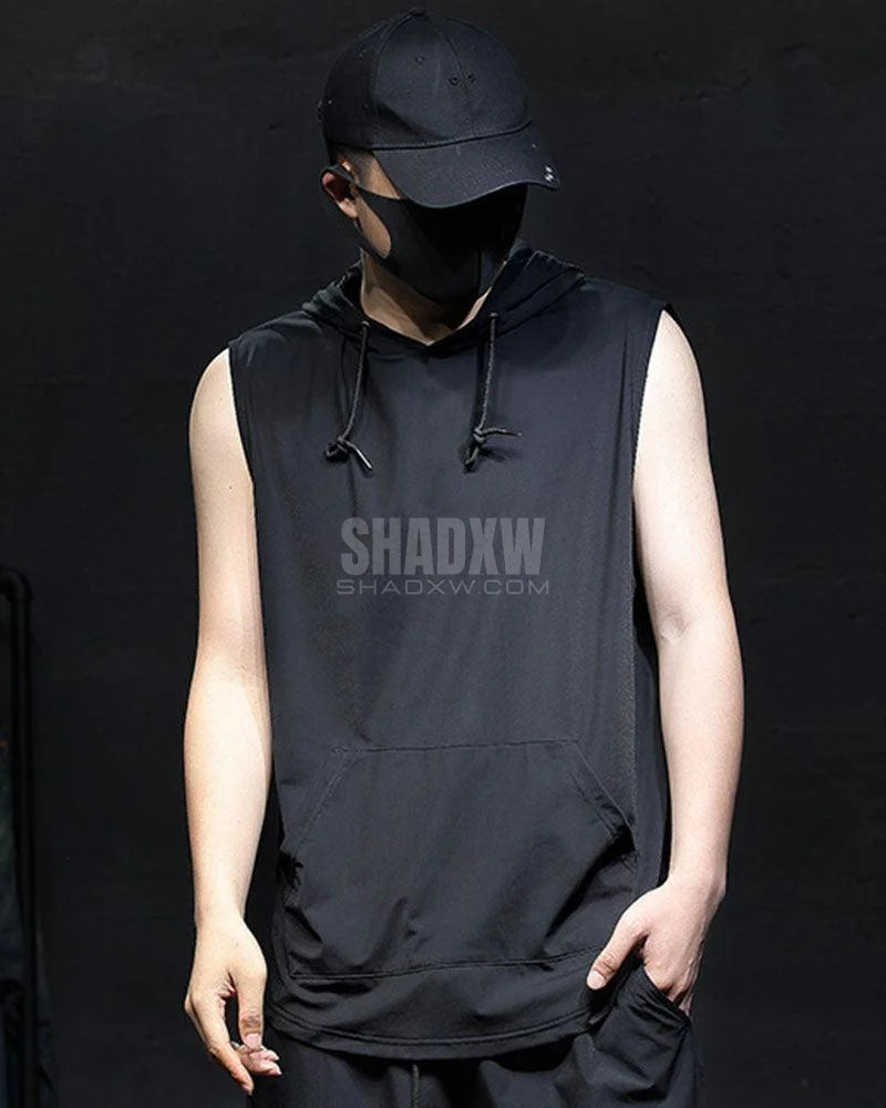 Summer Sport Hooded Sleeveless T-Shirt - Techwear Outfits