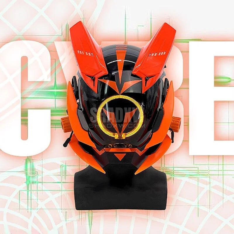 Orange Cyberpunk Helmet