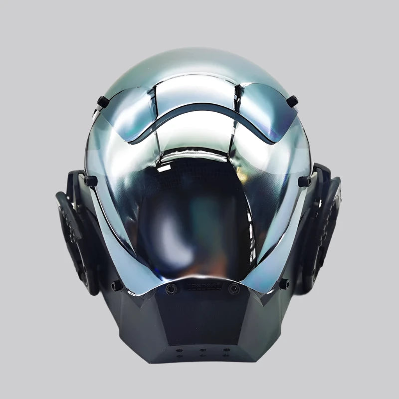 Silver Cyberpunk Helmet