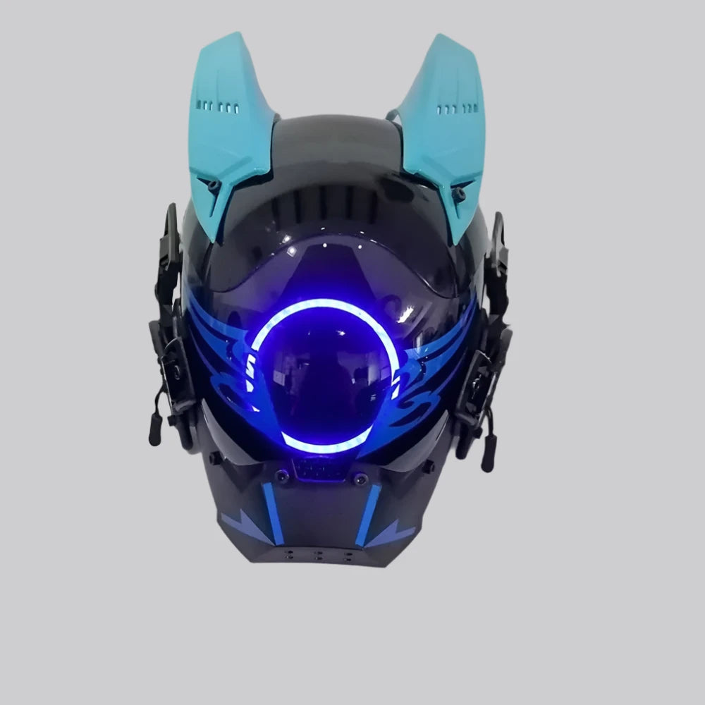 Turquoise Cyberpunk Helmet