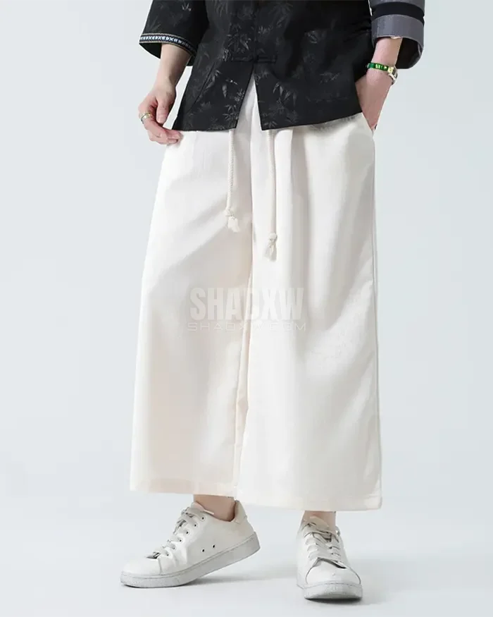 White Modern Hakama Pants