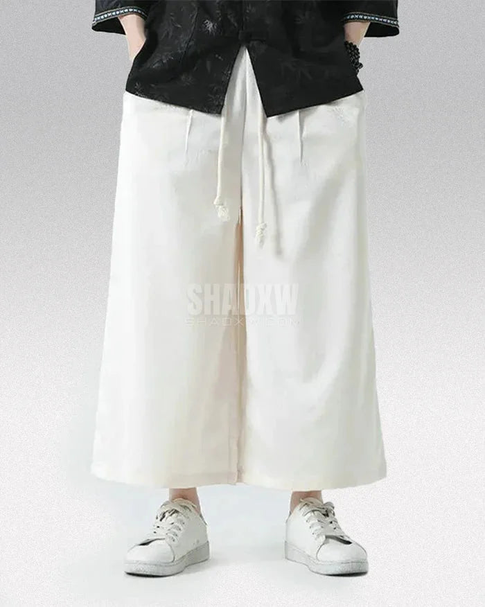 White Modern Hakama Pants