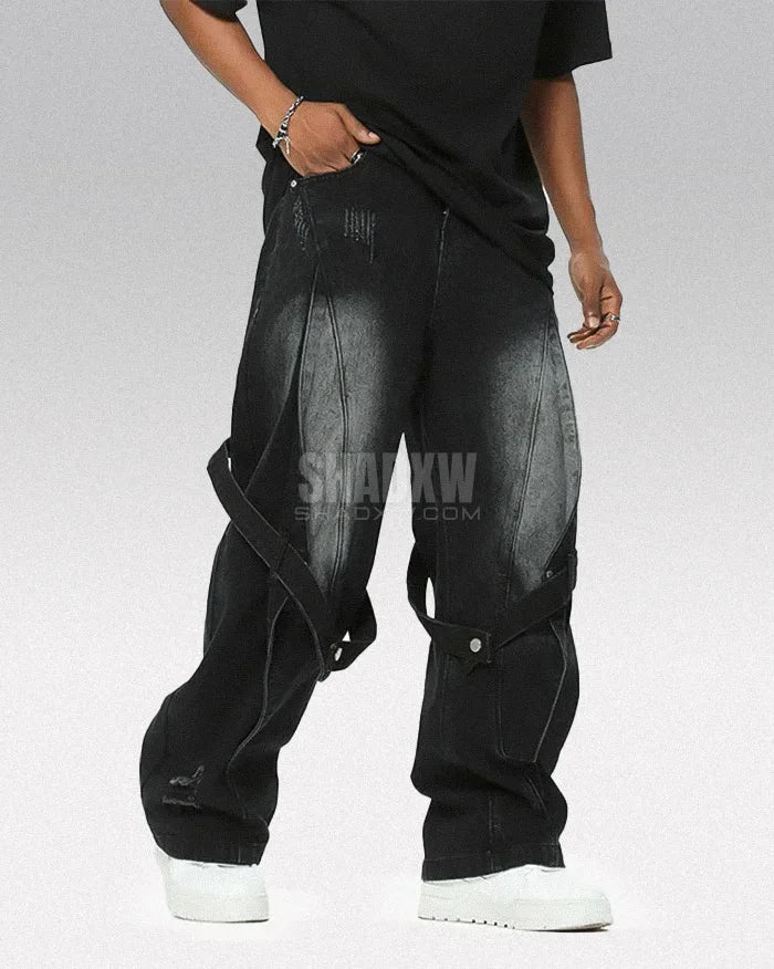 Y2K Black Baggy Jeans Men