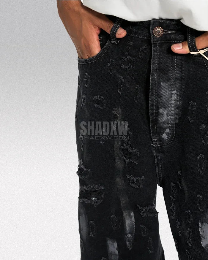 Y2K Black Cuffed Jeans