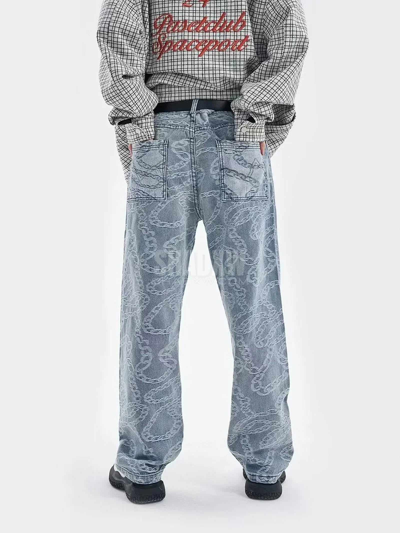 Y2K Light Blue Hip Hop Jeans