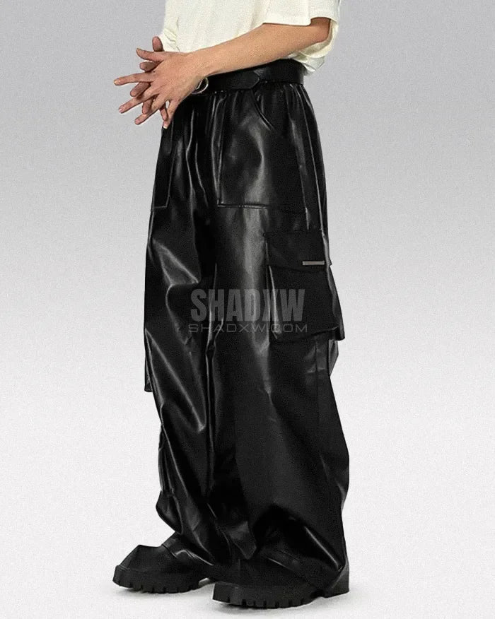 Y2K Pants Black PU Leather