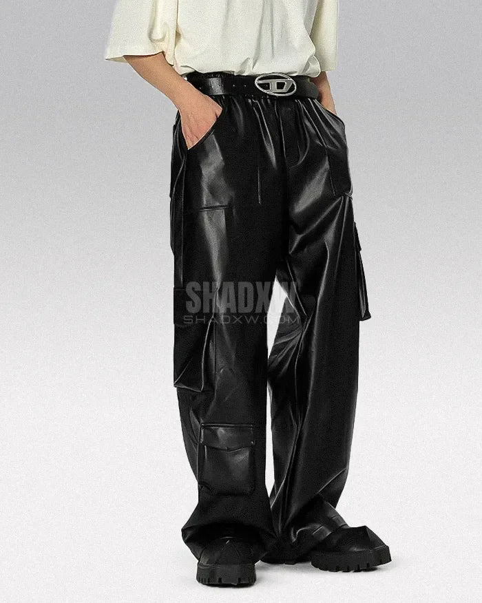 Y2K Pants Black PU Leather