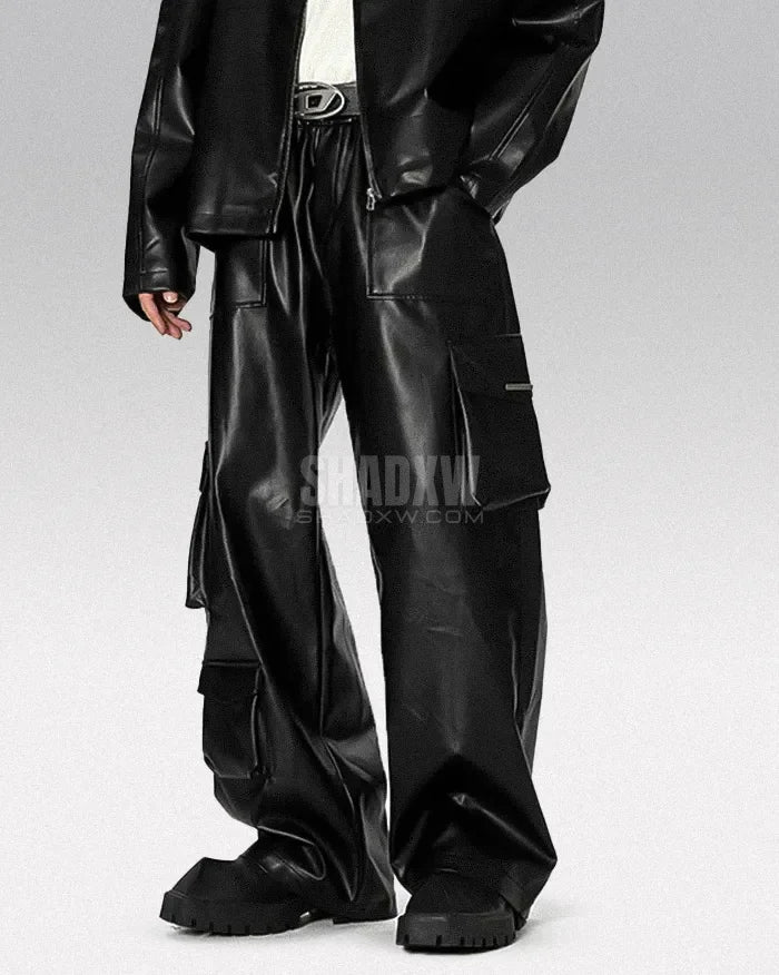 Y2K Pants Black PU Leather