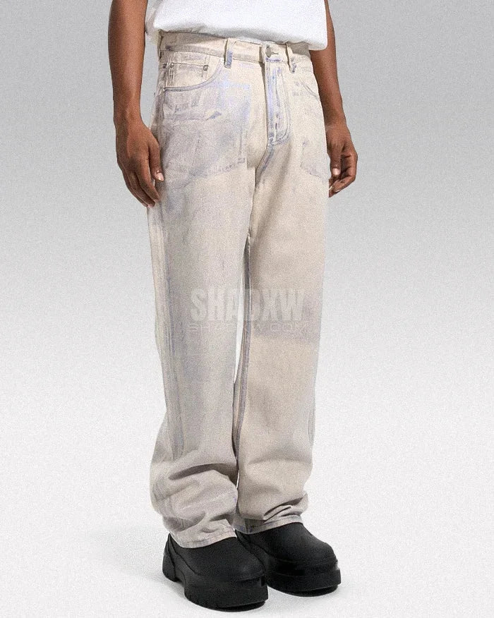 Y2K White Jeans Men